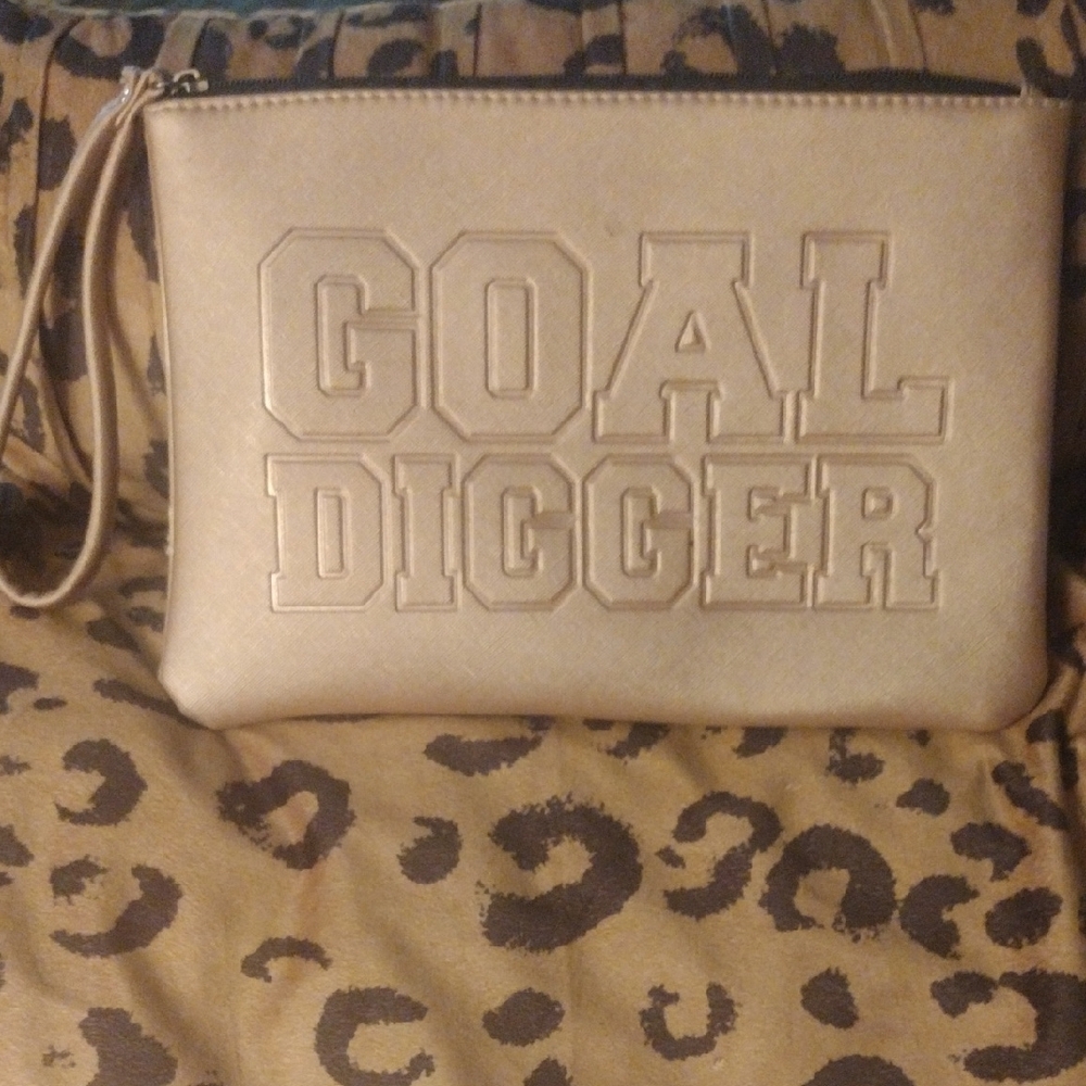 Gold 'Goal Digger' Clutch Bag